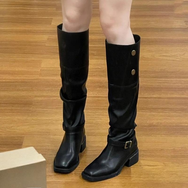 Niche Shoes, High Boots for Women, Thick-heeled, Retro, Knee-length Long Boots for Women
