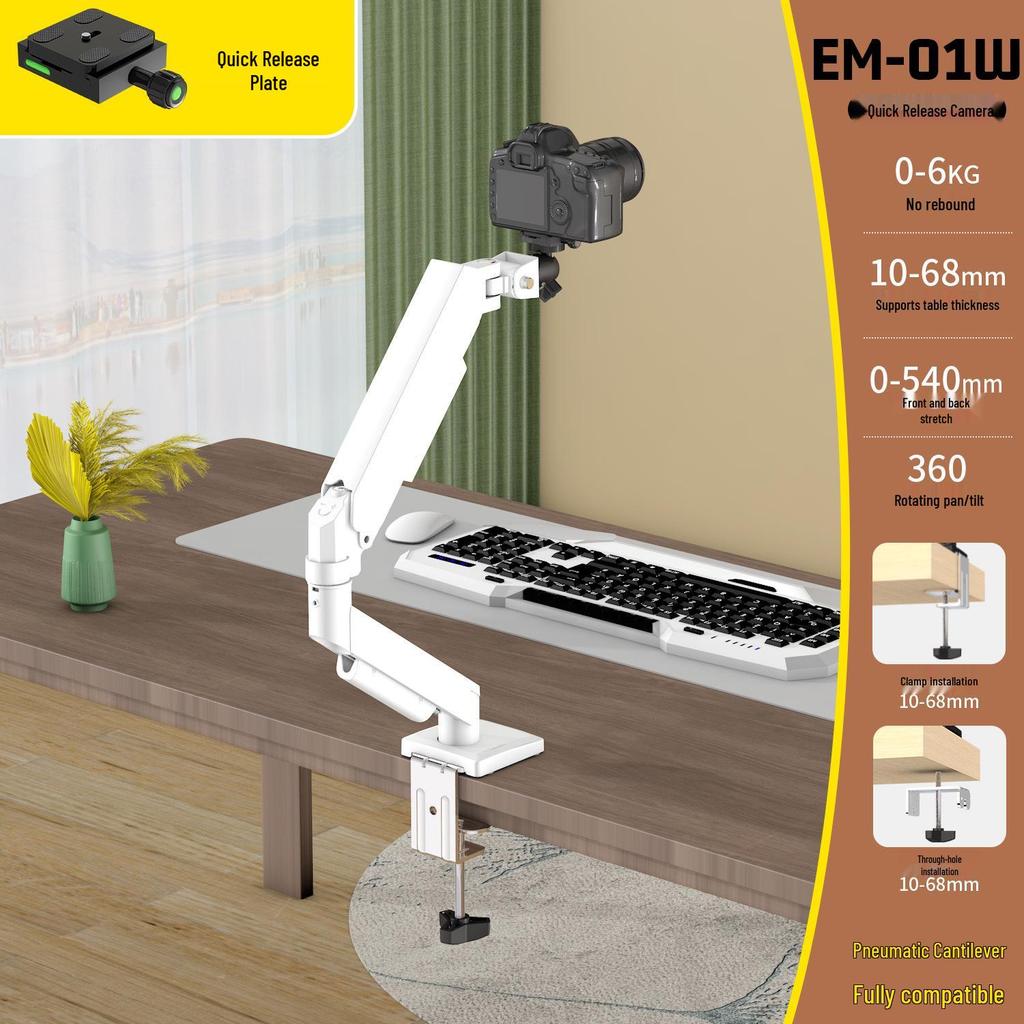 Suporte de Câmera DSLR Overhead Rotativo 360° Universal com Suporte Dobrável Telescópico