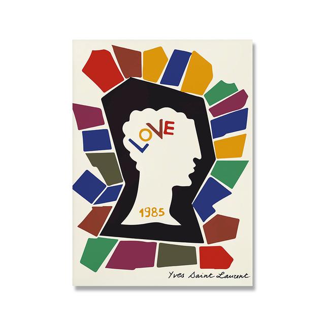 Nordic Style Modern Love Exhibition Poster Wall Art  Canvas Painting Simple Love Living Room Home Decoration Painting No Frame