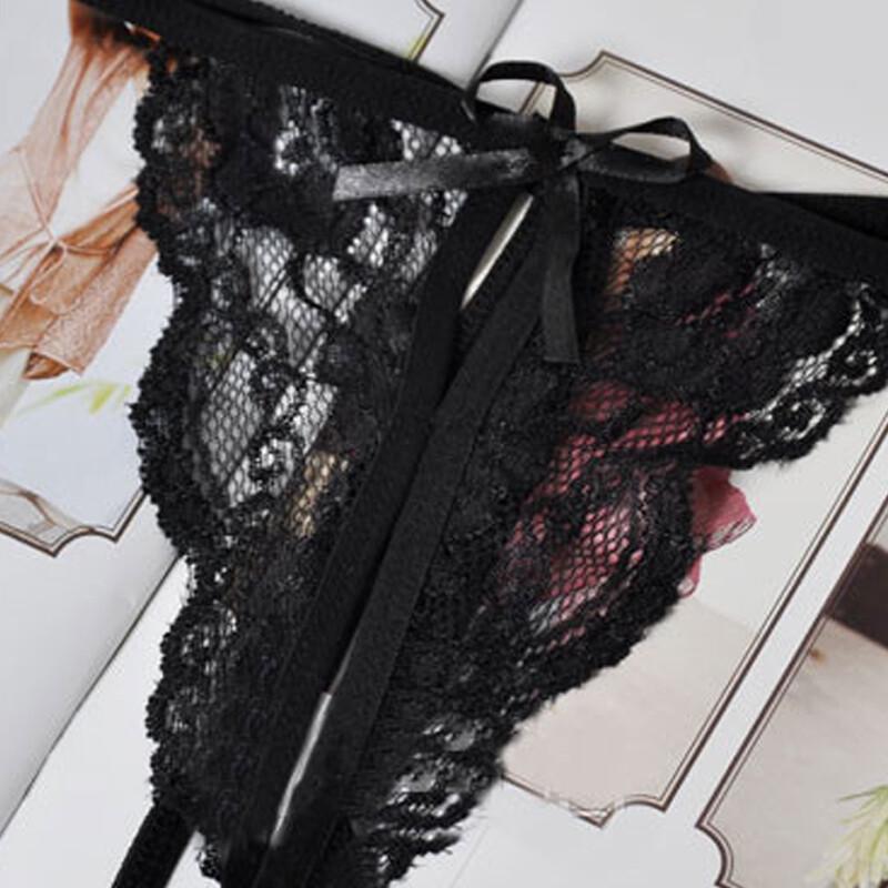 Seductive Lace Crotchless Thong Underwear