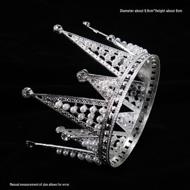 Children's Pearl Crystal Tiara Headband - Birthday Crown Cake Decoration and Adult Hair Accessory
