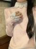 Korean Lace Patchwork High Neck Sweater - Slimming & Flattering Long Sleeve Top for Women