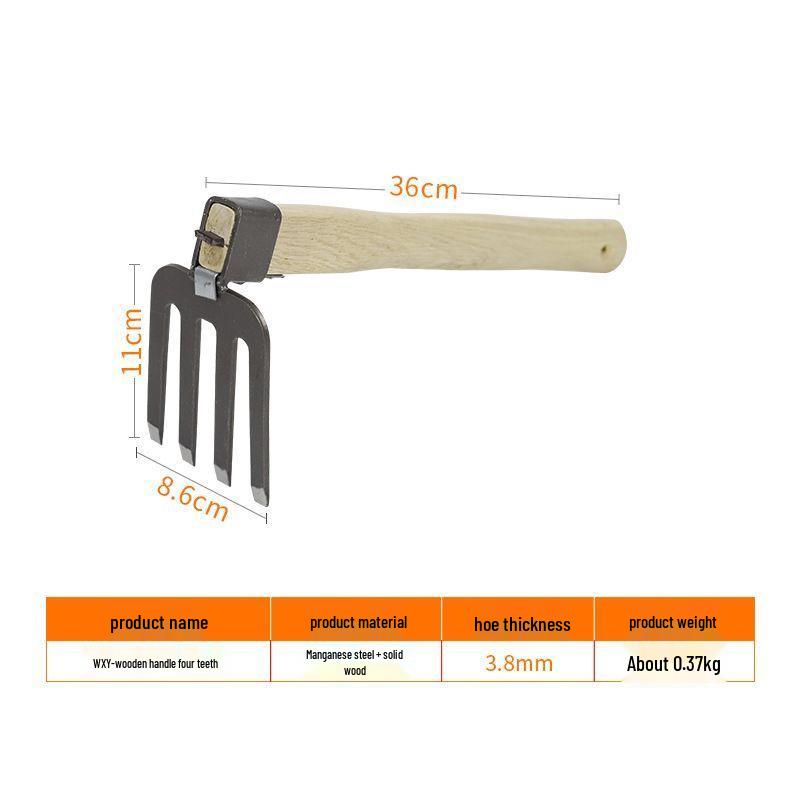 Wooden Handle Garden Hoe for Weeding, Digging, and Planting Vegetables & Flowers