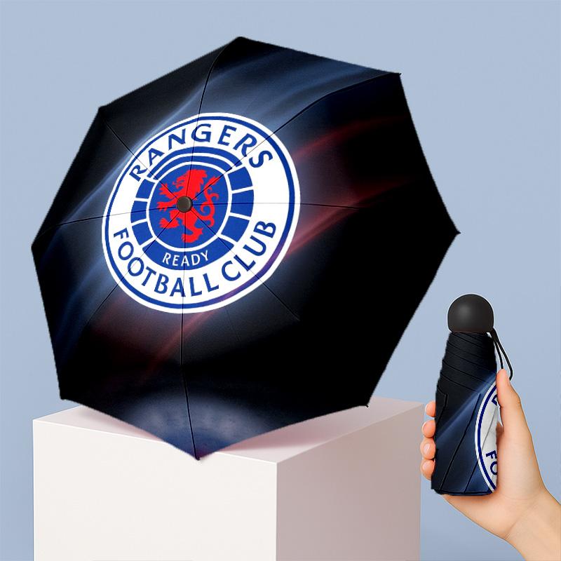 Rangers FC Mini 5 Fold Pocket Umbrella Compact Lightweight Anti UV Rain Sun Protection Umbrella Portable Travel Umbrella