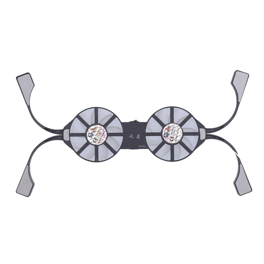 4Color Laptop Cooling Pad Foldable Notebook Cooler DualFan Large Air Volume Radiator Heat Sink(Black )