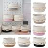 Stylish Cotton Rope Woven Storage Basket Contemporary Tassels Cotton Rope Basket Practical and Soft Storage Container