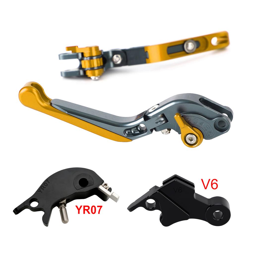 Verstellbarer Kupplungsbremshebel passend für YAMAHA XSR900 XSR900GP MT-09 24-25 Gold