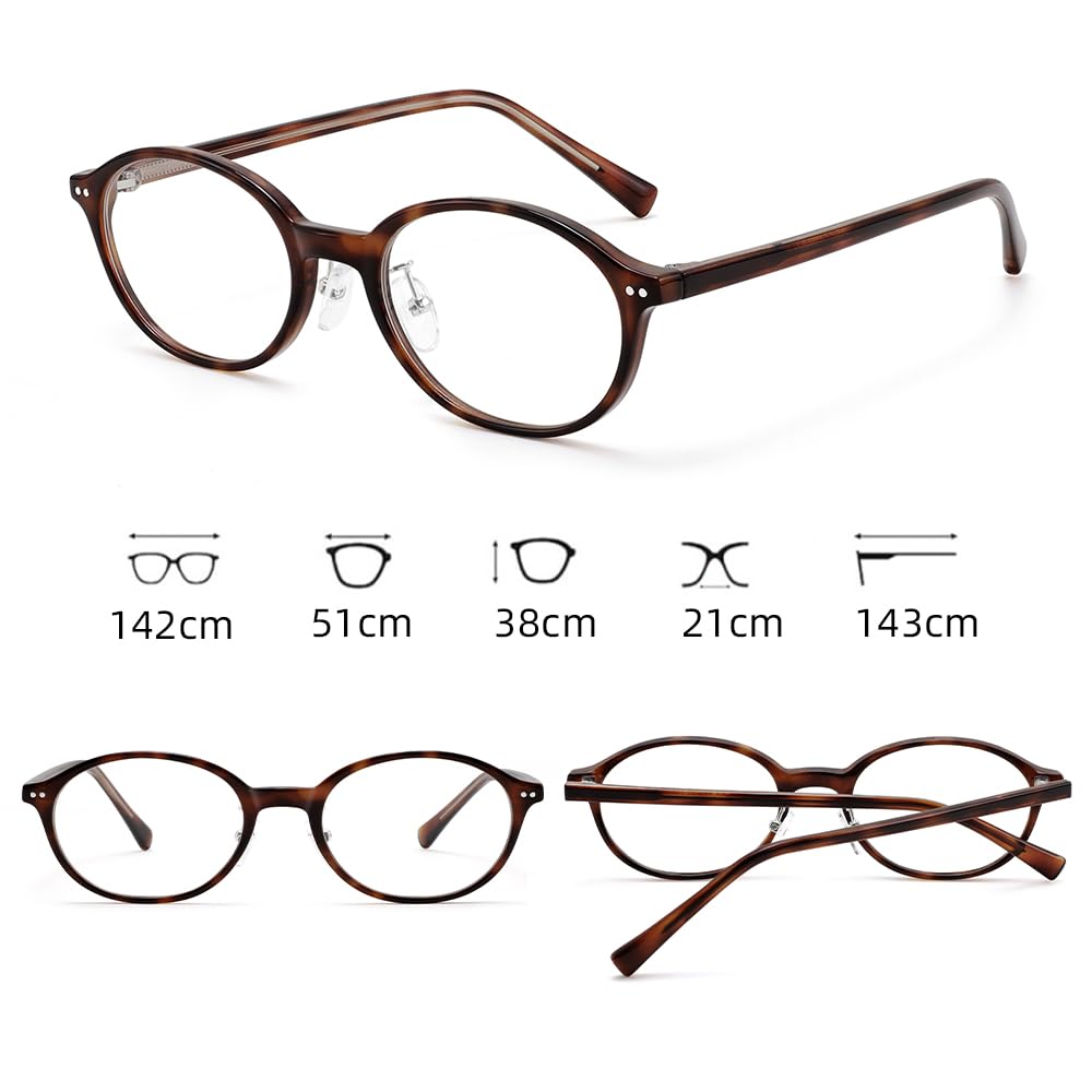 [FEISEDY] Fashion Glasses for Women & Men, Blue Light Blocking, Stylish Oval Shape, Intelligent and Sexy, Lightweight, Non-Prescription, Tortoiseshell