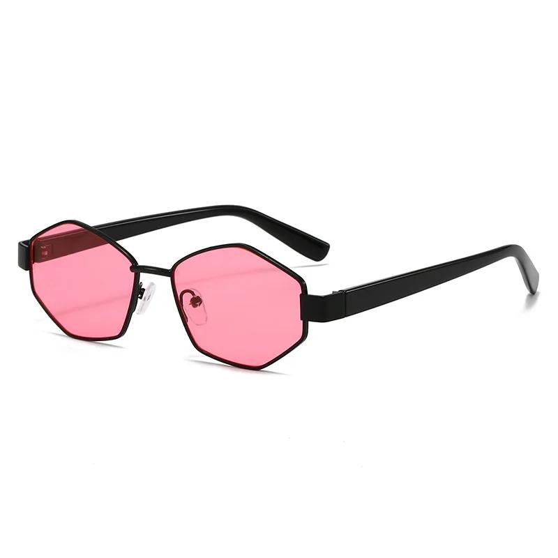 Vintage Retro Mirror Men Sunglasses for Female Sun Glasses Fashion Metal Polygon Women Sunglasses Brand Designer Uv400