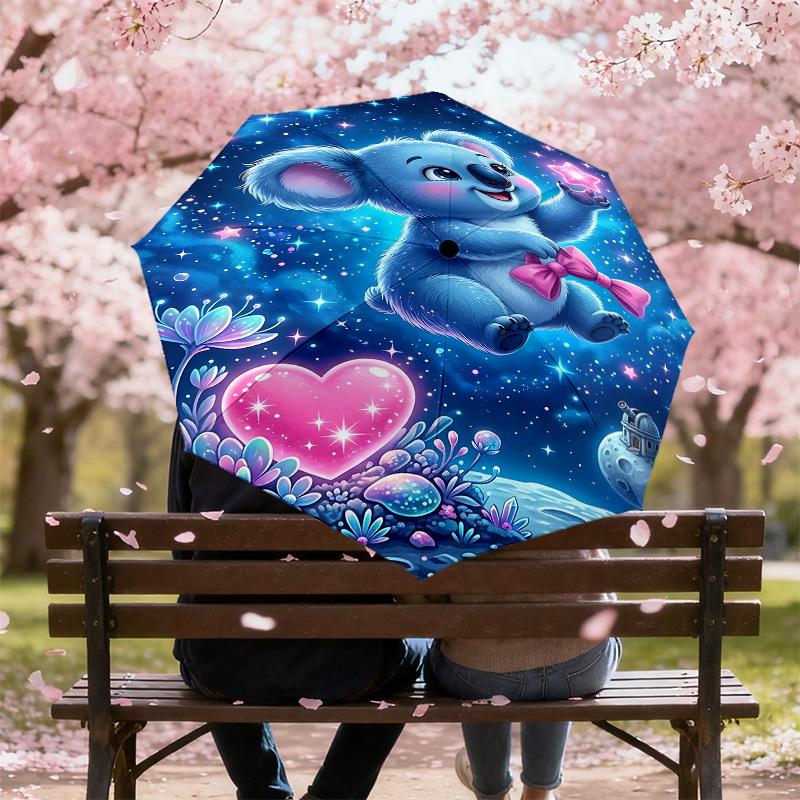 1PC Koala Star Umbrella-8-Rib Reinforced, Automatic Open, Lightweight & Durable, Fashion Accessory for Outdoor, J0408