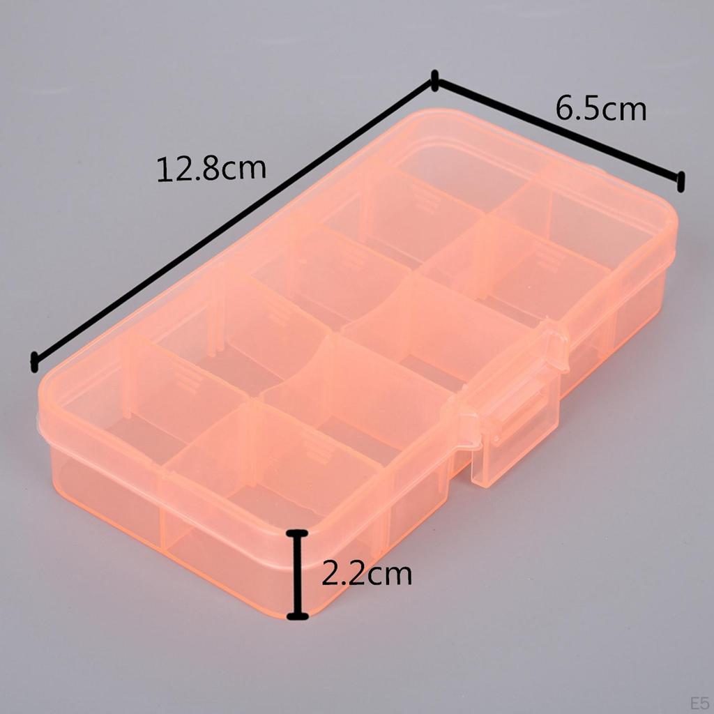 10 Compartments Plastic Storage Box Sewing Craft Accessories Container Sturdy Compact Multipurpose