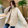 Damen-Parka aus lockerer Baumwolle für Studenten, schwarzer Stehkragen-Outwear-Mantel