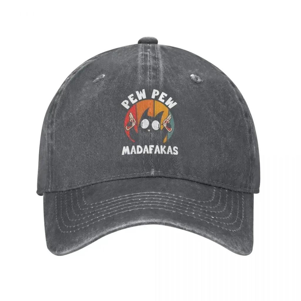 Unisex Cute Cat Pew Pew Madafakas Caps Outfits Baseball Cap Classic Headwear Funny Cats Dad Hat Adjustable