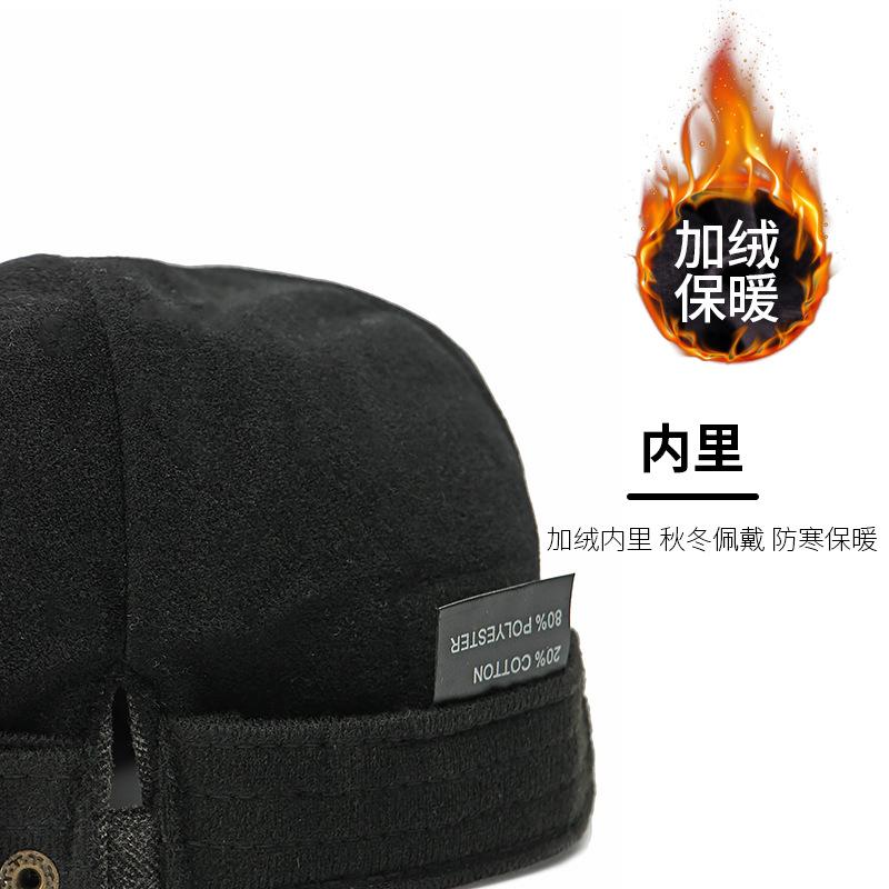 Retro Hut Damen Winter Samt verdickt warm Baskenmütze Gesicht zeigend klein Britische Mode Kappe Schirmmütze Herren