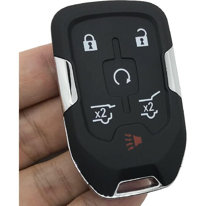 Replacement Key Fob Cover Case fit for Chevy Suburban Tahoe 2015 2016 2017 2018   GMC Yukon Keyless Entry Smart Remote Key Fob Shell (Black)