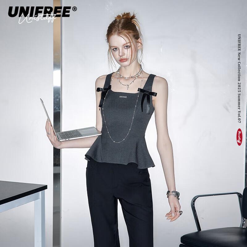 UNIFREE Petite Short-Sleeve Bow-Design Shirt M