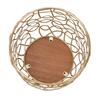 Coffee Pod Holder Organizer Large Capacity Coffee Capsule Storage Basket with Wooden Base for Kitchen Counter Office Desktop Gold