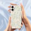 For iPhone 17 Case Pink Blue Flowers Pattern Printing Straight Edge TPU Phone Back Cover