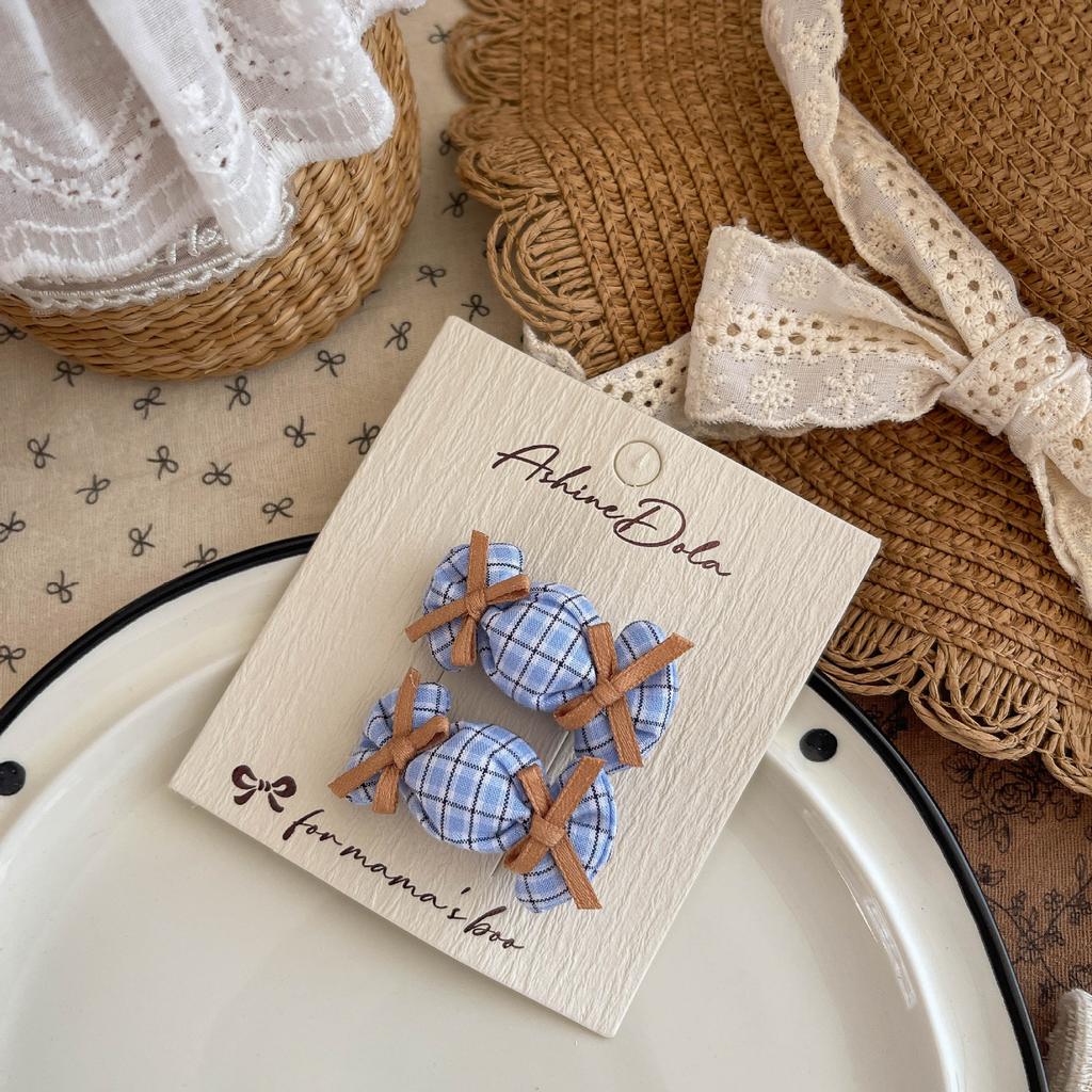 Sweet Fabric Bow Children's Bangs BB Hair Clip Pink Candy Girls Side Hair Clip