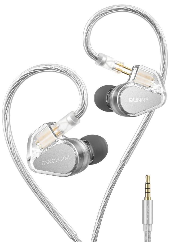 TANCHJIM BUNNY Gaming Earphones Built-in Microphone Single Dynamic Dual Chamber Driver 1DD In-Ear Monitors Detachable 2-Pin Connector