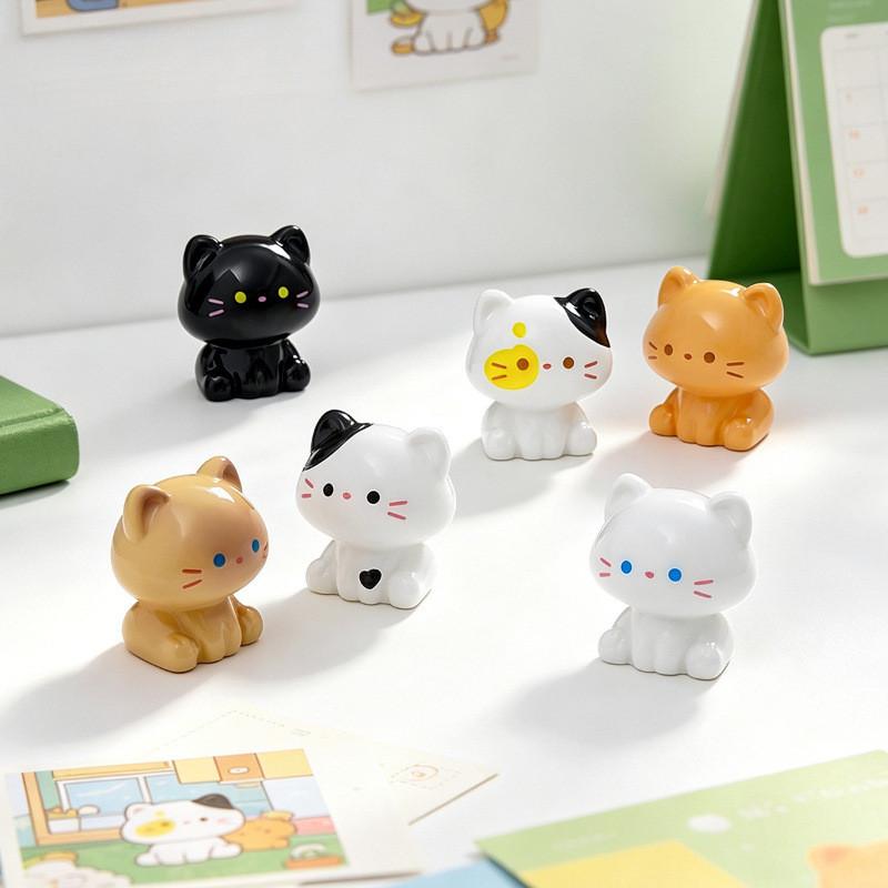 6Pcs/set Cartoon Mini Pet Cat Miniatures Resin Animal Ornament Fairy Garden Decoration Moss Terrarium Micro Landscape