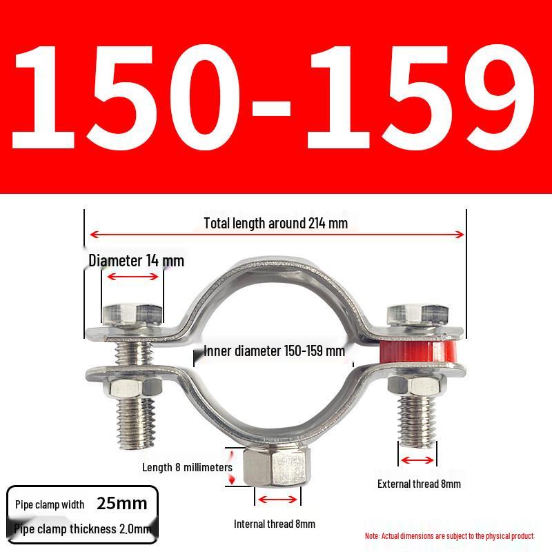 Stainless Steel Pipe Clamp Bracket with M8 Nut for Cable and Gas Pipes