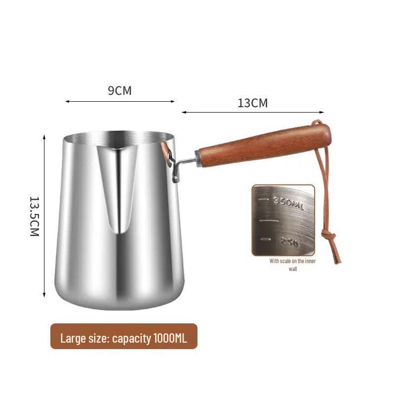 Stainless Steel Latte Art Pitcher - Pointed Spout Milk Frothing Cup for Coffee or Tea