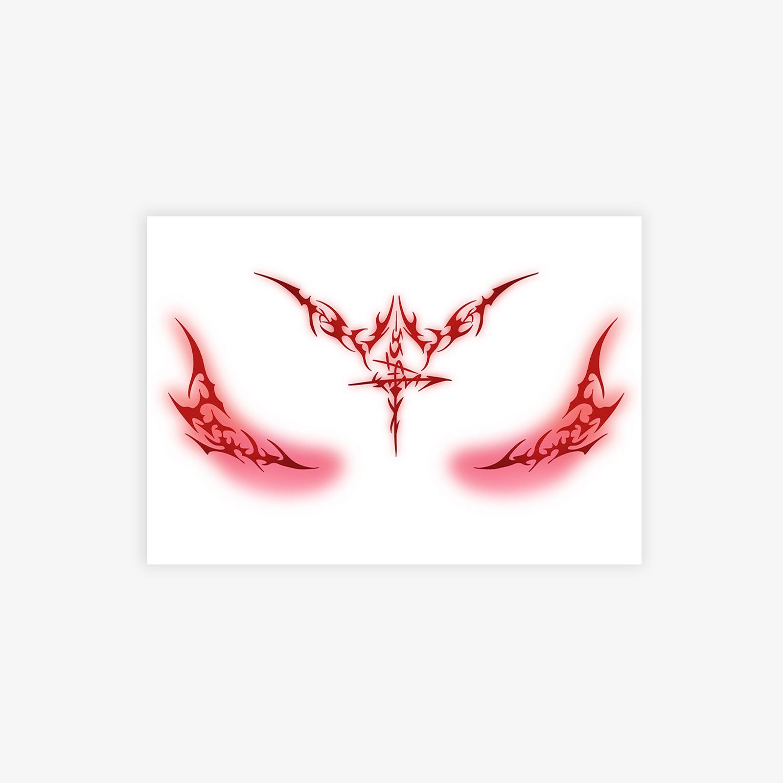Halloween Dark Personality Hottie Red Thorn Makeup Face Sticker Tattoo Sticker 10*7