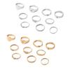 10 Pieces Trendy Gold/Silver Rings Set Geometric Zircon Shapes Adjustable Finger Rings Fashion Women Accessories