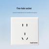 Surface-Mounted Multi-Hole Wall Socket with Switch Panel, 5-Hole, Single/Double Pole, 1-Gang, for Household Surface Wiring.