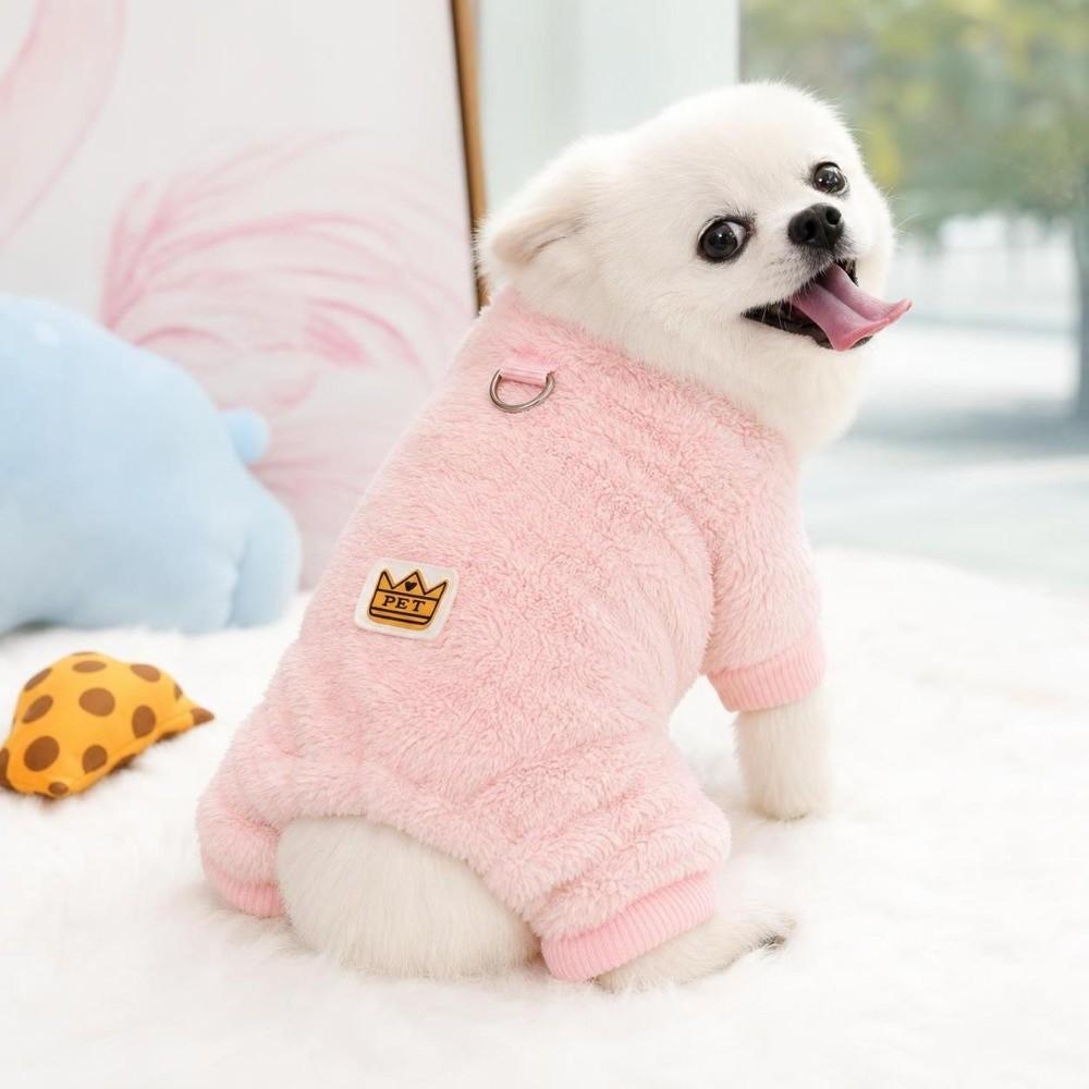 Fleece Dog Warm Clothes Windproof Dog Bodysuit Fashion Plush Dogs Coat Cat