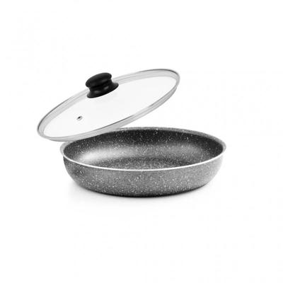 Cinta - Cinta St24 Tfi - Aluminium-Pfanne 24 cm - Stein-Effekt-Beschichtung - Glasdeckel