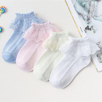 Girls Lace Ruffle Socks Cute Children Baby Ankle Short Breathable Cotton Sock Princess Lace Dress Socks for 1-12 Years Kids Gift