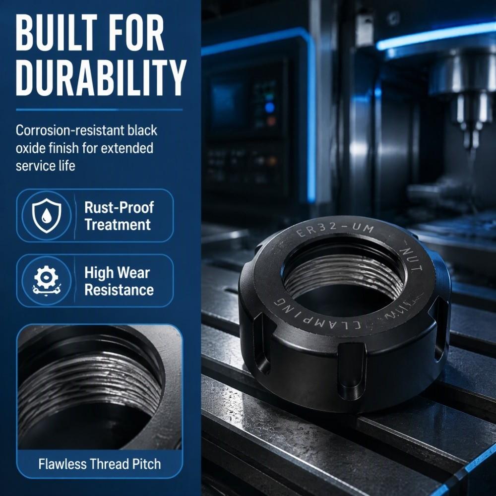 Dynamic Balance Holes Clamping Nuts For Chuck Collet Nuts For Lathe For Industrial Use