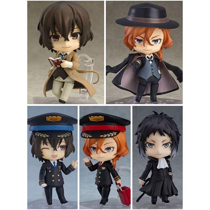 10cm Bungo Stray Dogs Q Edition Osamu Dazai Nakahara Chuuya Anime Figure Pvc Action Figurine Statue Model Collection Toys Gifts