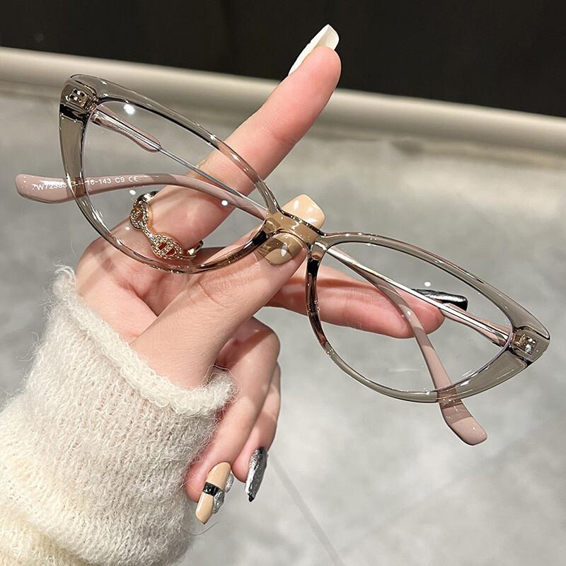 Sexy Leopard Cat Eye Myopia Glasses Women Anti Blue Light Optical Lenses Transparent Eyeglasses Prescription Nearsighted Glasses