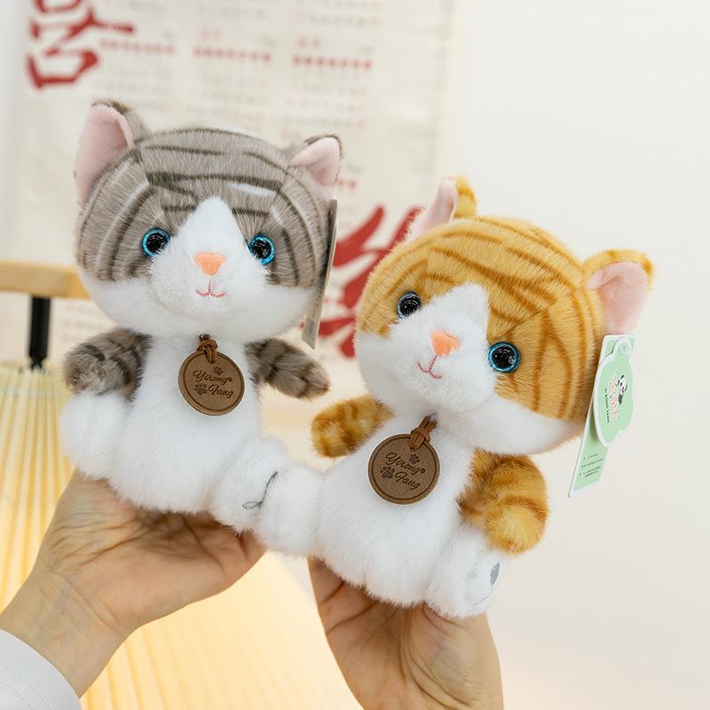 Striped Cat Plush Doll for Kids' Sleep Comfort & Desk Decor