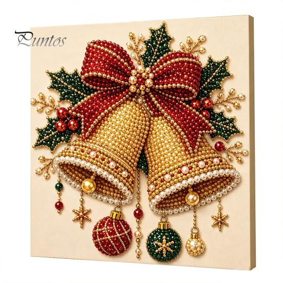 DIY Faux Pearl Art Crafts Christmas Kit, Santa Snowy Cottage Painting Kits for Adults 3D Bead Craft Set Adults, Home Winter Holiday Wall Decor Indoor
