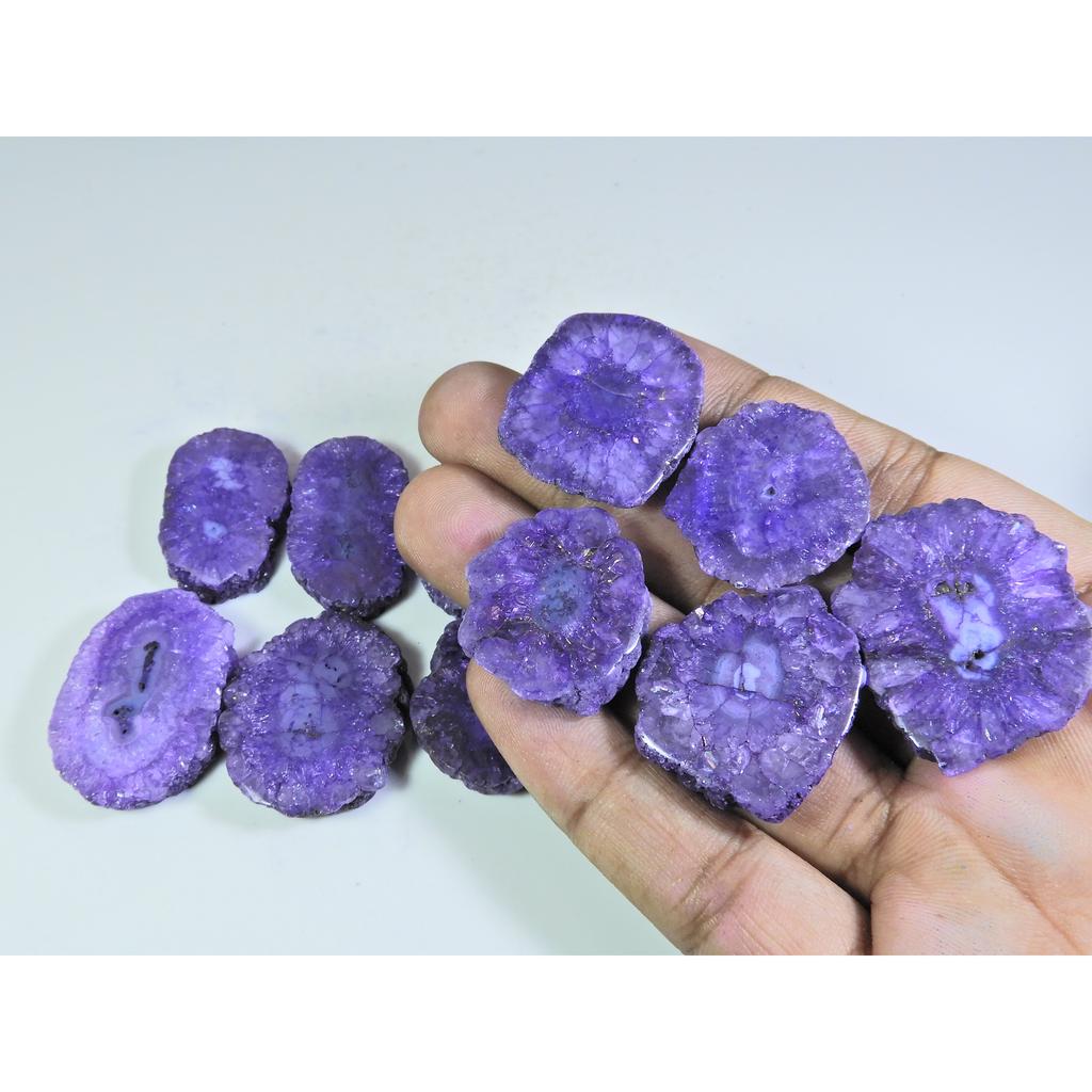 467Cts. Dyed Solar Druzy Agate Mix Shape Cabochon Loose Gemstone 11 Pcs Lot A-688