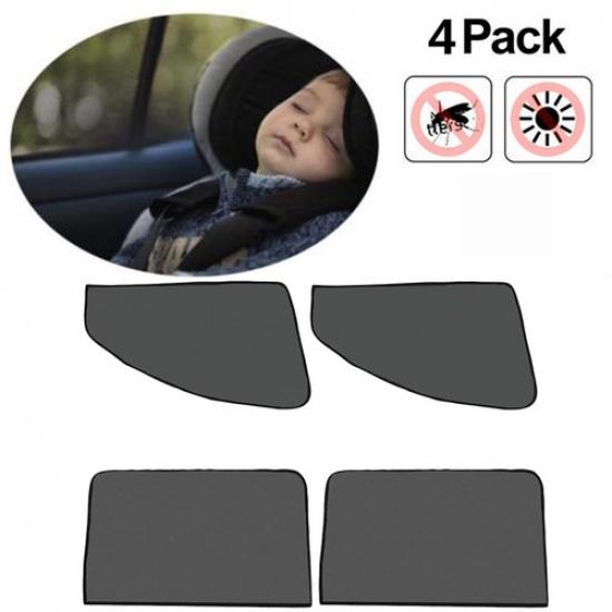 4X Magnetic Side Car Window Sun Shade Cover Mesh Shield UV Protection Black Dark