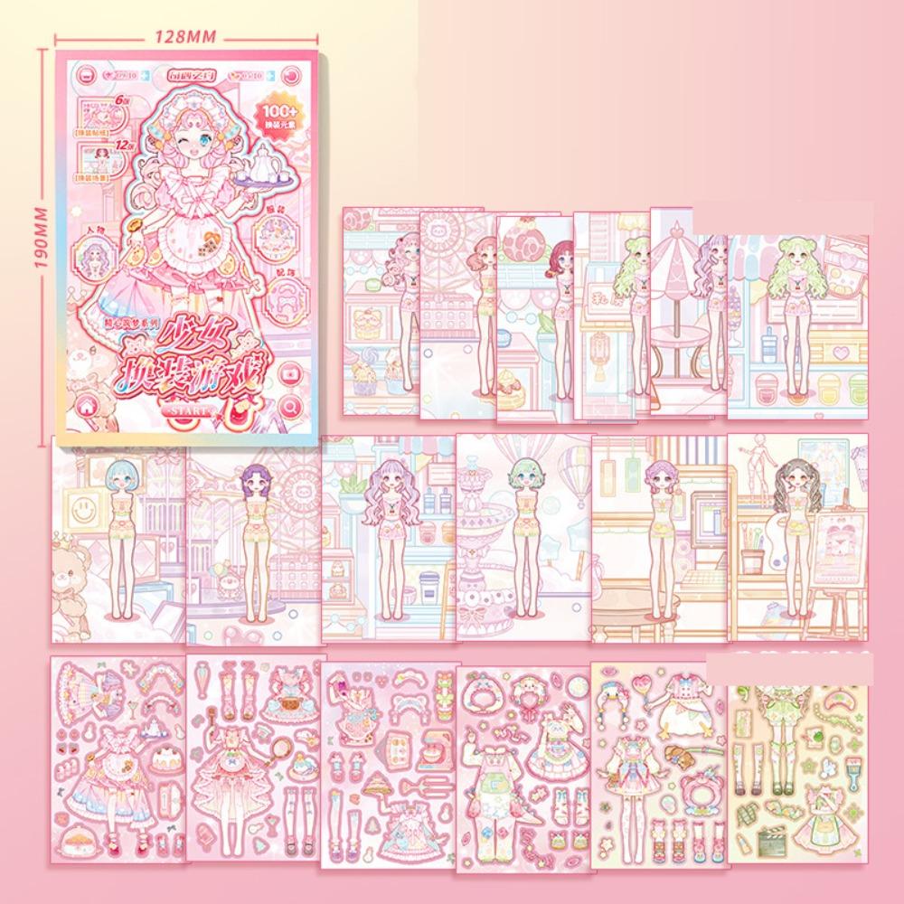 

Cartoon Dress Up Sticker DIY Decorative Decals Fashion Decorative Stickers рожевий