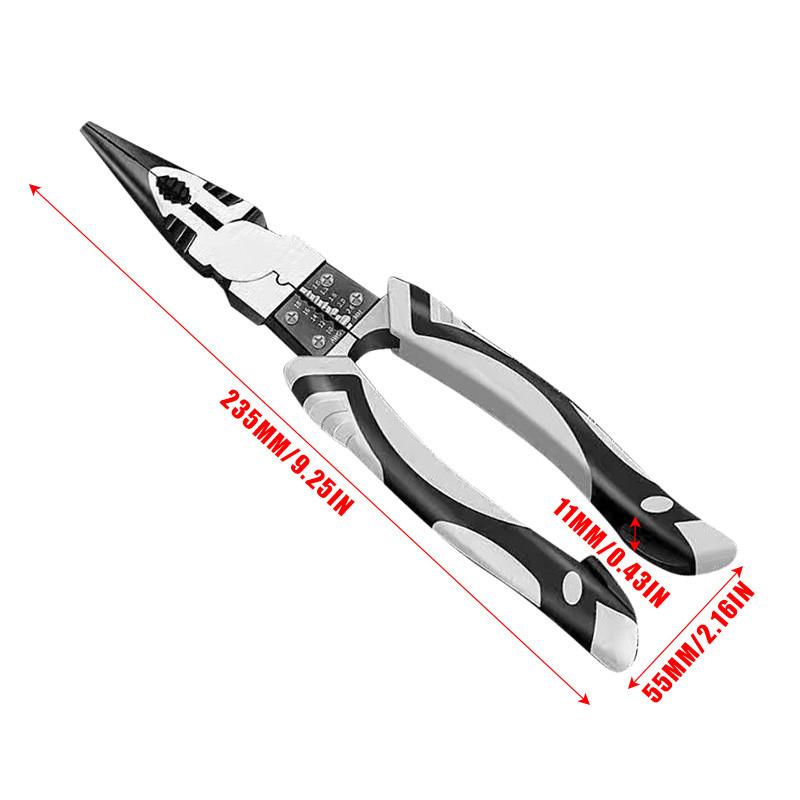 Black Gray Universal Flat Pliers Hardware Wire Cutters Professional Electrician Non-slip Practical Maintenance Tools