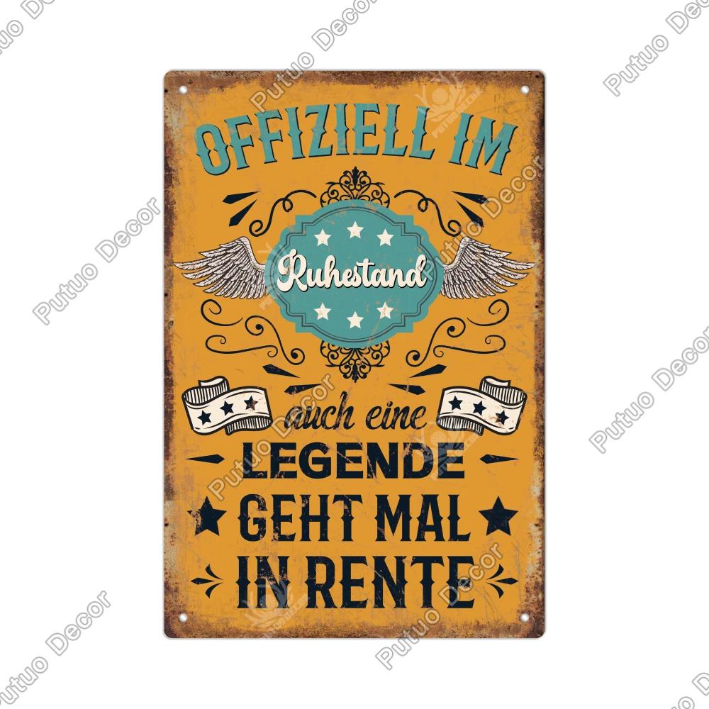 Putuo Decor Vintage German Metal Tin Sign  Rustic Wall Art for Home Office Cafe Farmhouse  Perfect Gift for Friends  Unique Deco