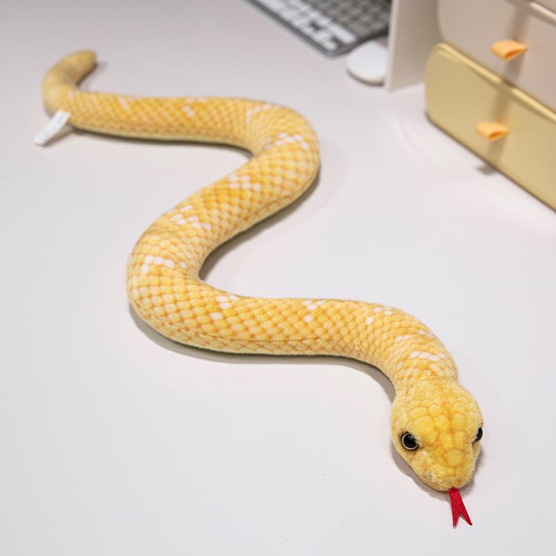 50/65cm High Quality Simulation Snake Plush Doll Lifelike Color Boa Green Brown Blue Pink Orange Snake Plush Toy Home Decoration