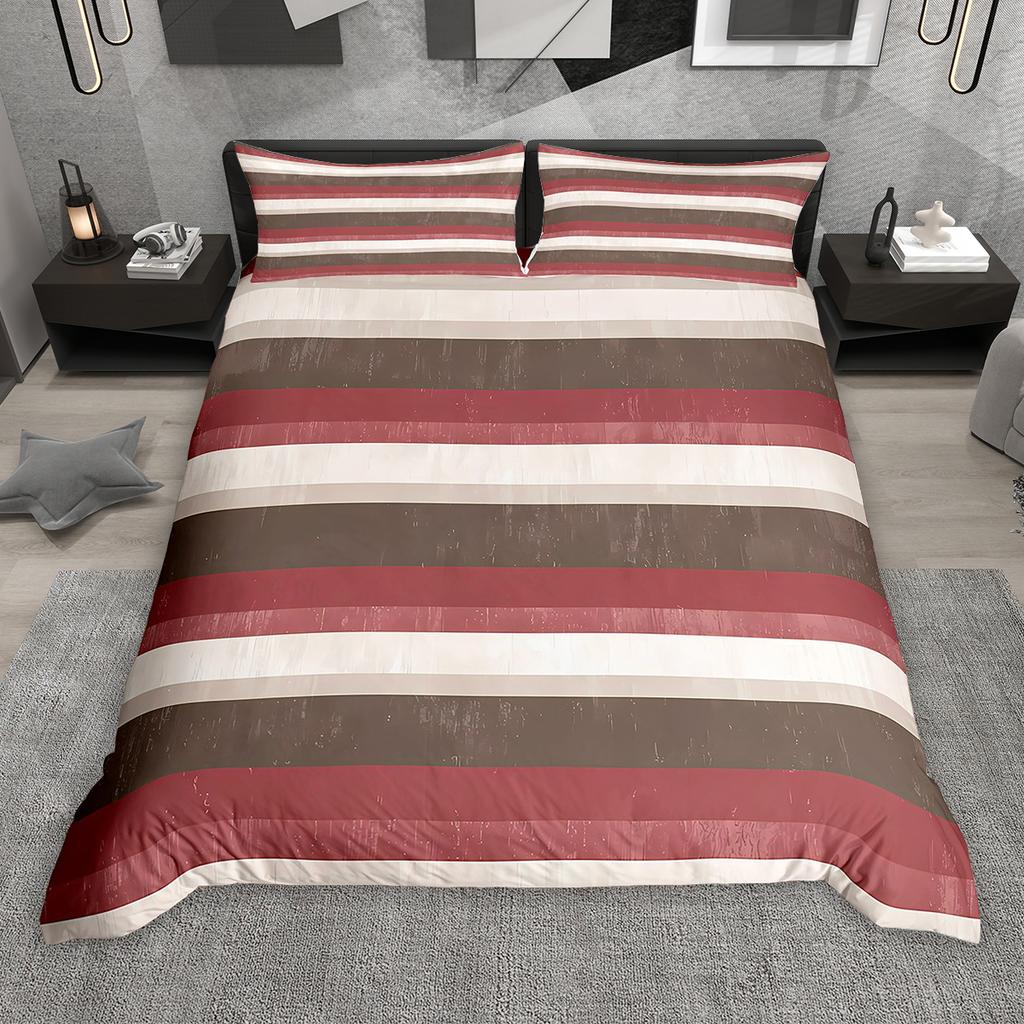 Homewish Geometryczna Pasiasta Poszewka na Kołdrę Zestaw 2szt/3szt, Nowoczesny Minimalistyczny Komplet Pościeli