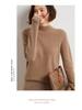 2024 Fall/Winter Women's 100% Wool Semi-High Neck Loose Knitted Sweater