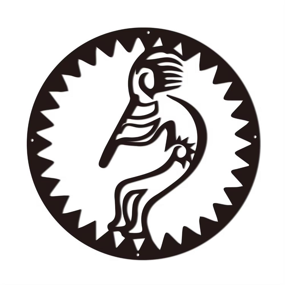 Décoration murale en métal Kokopelli, motifs amérindiens, décoration murale géométrique, décoration élégante en métal pour la maison