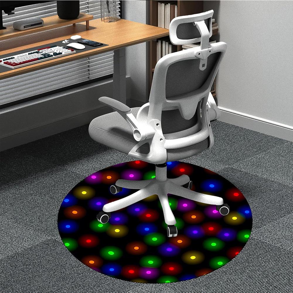

1pc Christmas Lights Chair Carpet for Office Non-Slip Mat for Office - Decorative Floor Mat yy251030258 80cm by 80cm