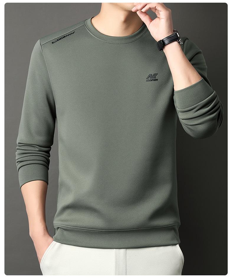 2025 Herren Fleece-gefüttertes lässiges Rundhals warmes Sweatshirt Langarm-T-Shirt Winterkollektion