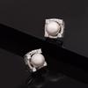 Pearl Square Shape Women Wedding Stud - 925 Sterling Silver